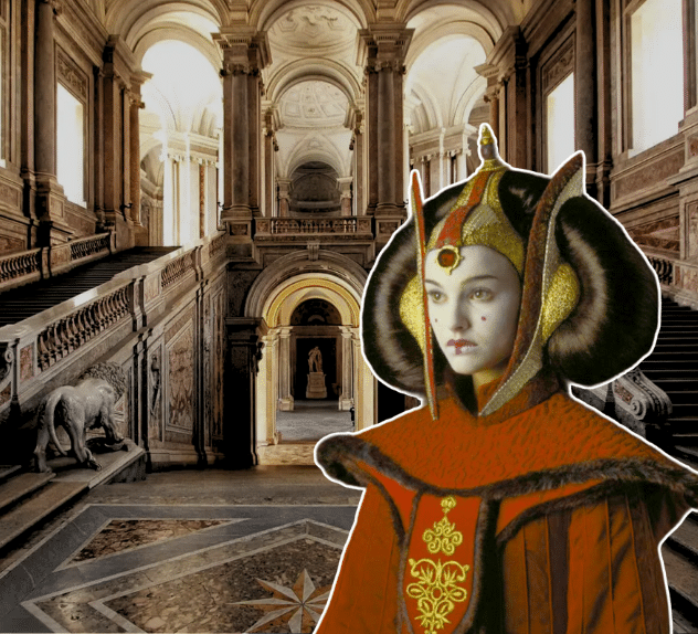 The Royal Palace of Caserta. Star Wars: Episode II. Disney (Lucasfilm)